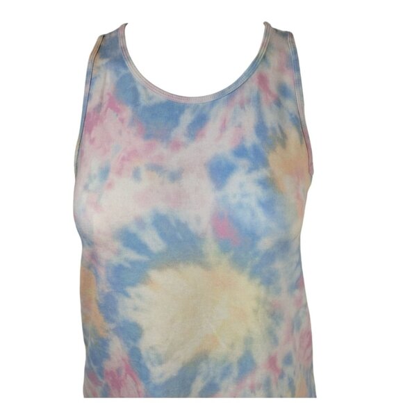 So Womens XS Pastel Tie-Dye High Neck Sleeveless Tank Top - Picture 2 of 5